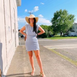 Dusty Blue Mini Dress
